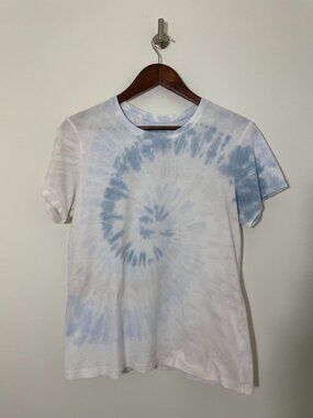 Abercrombie & Fitch Tie-Dyed Short sleeve T-shirt - White/Blue/Tan S